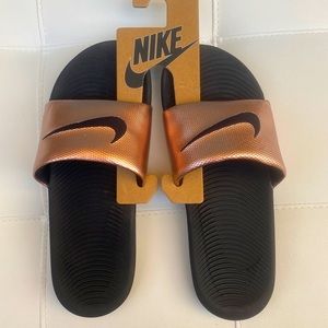 Rose Gold Nike Slides